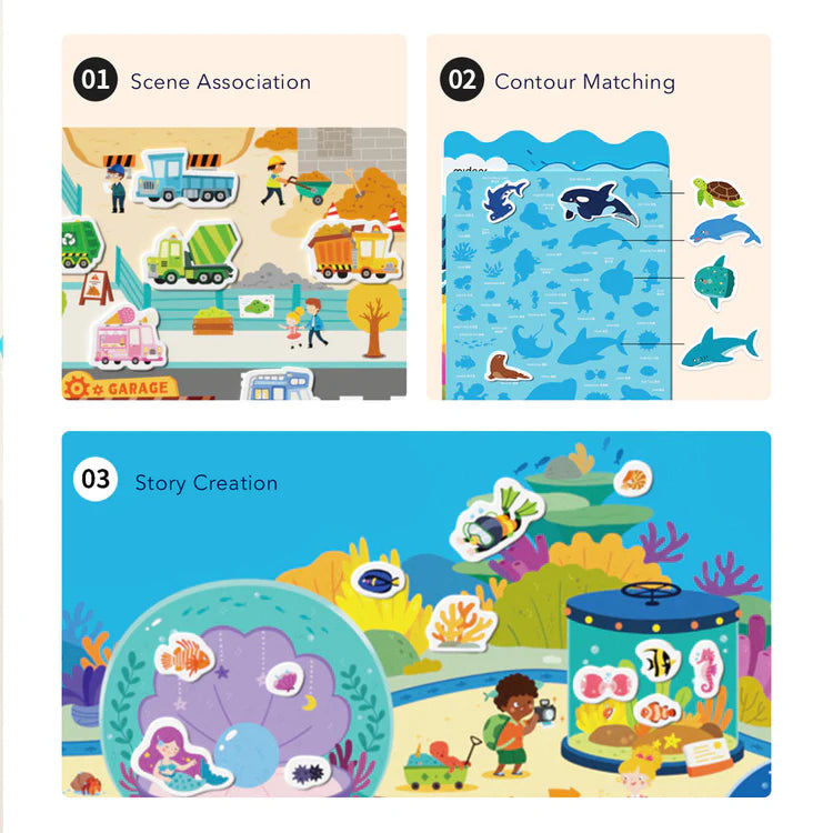 Mideer Reusable Jelly Sticker: The Busy Animal Town
