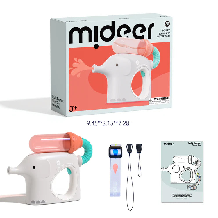 Mideer Squirt Elephant Water Gun: Candy Red