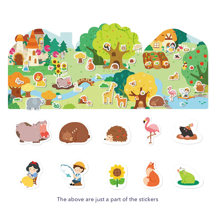 Mideer Reusable Jelly Sticker: The Busy Animal Town