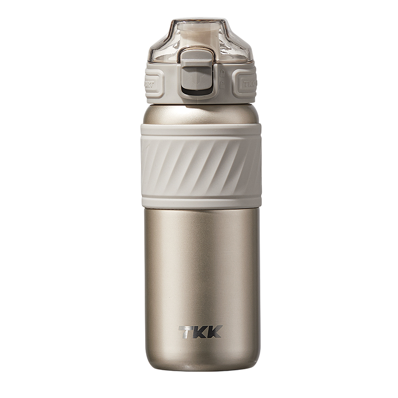 TKK 500ML Insulated Waterr Bottle with Straw, Double Wall Leak-Proof Thermos Vacuum Reusable Stainless Steel Tumbler