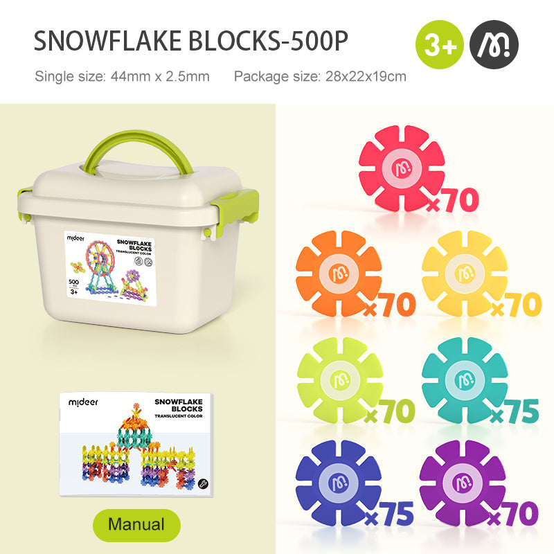 MiDeer Translucent Color Snowflake Blocks 500P