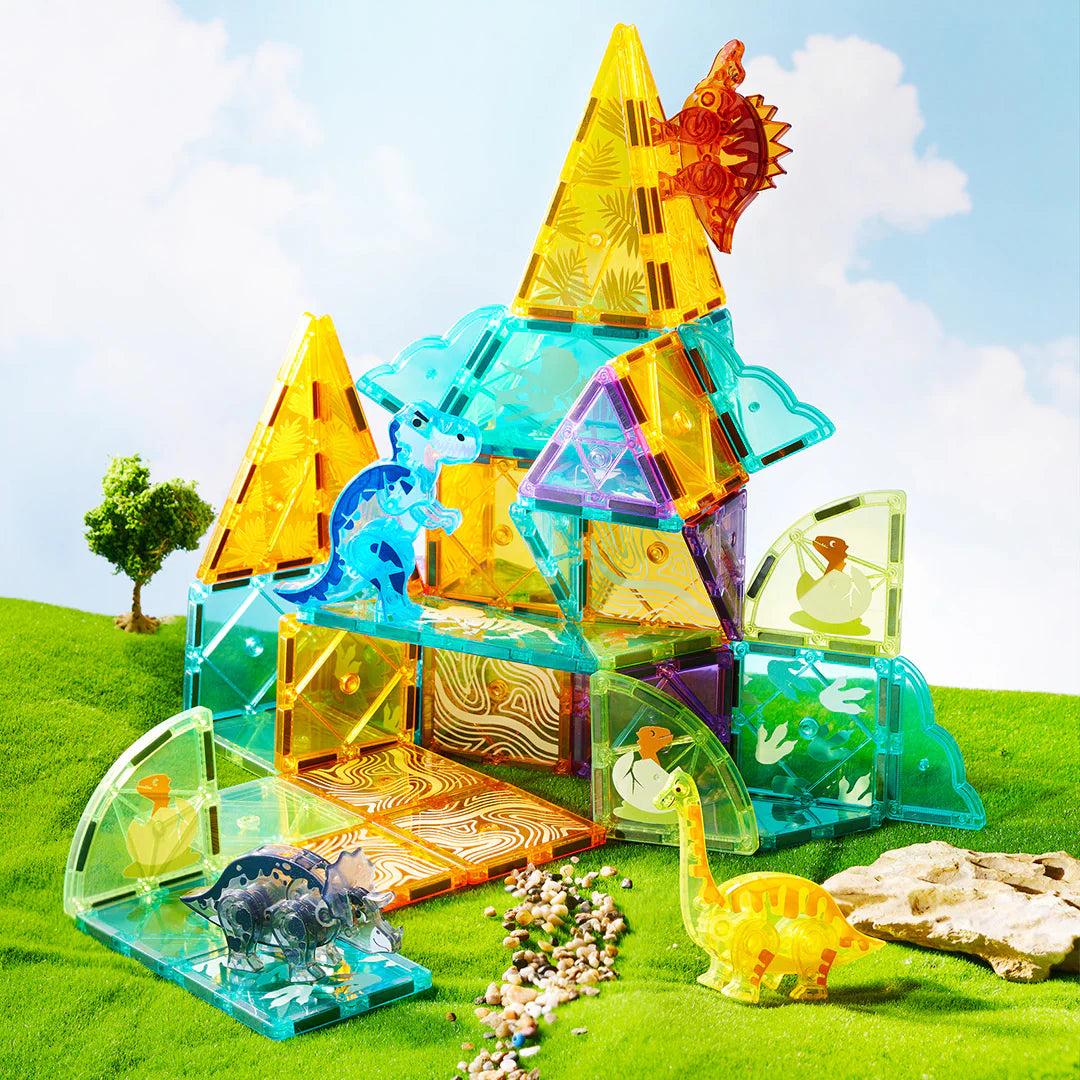 Mideer Colorful Magnetic Tiles: Jurassic Adventure 48P