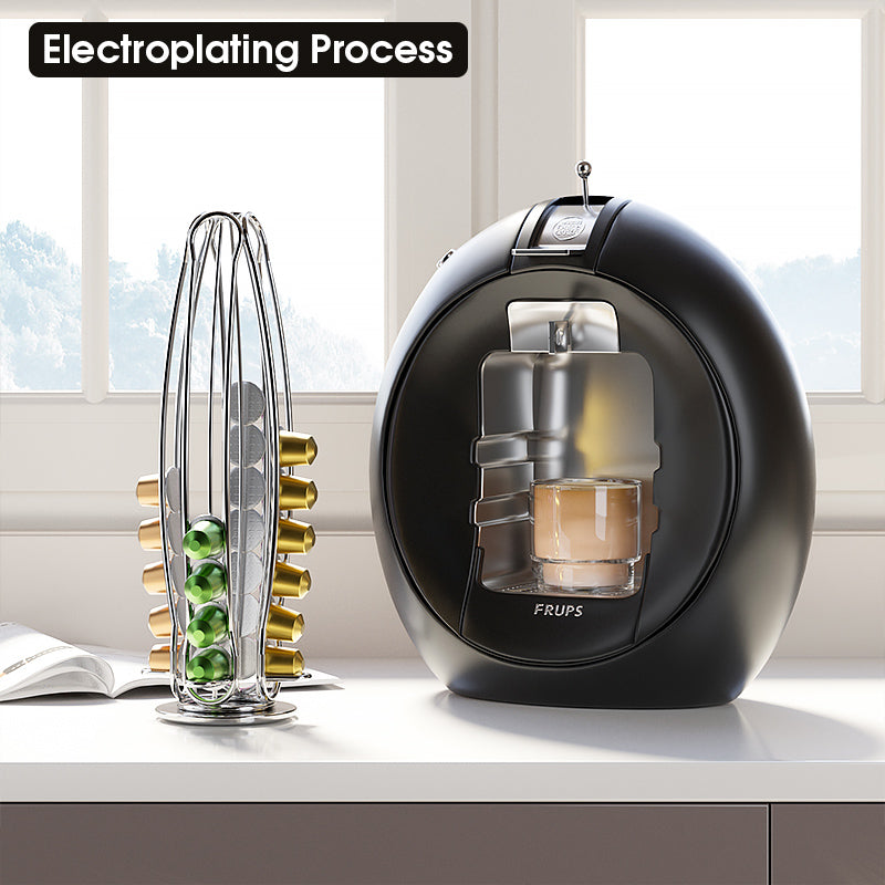 Coffee Pod Holder for Nespresso Capsules, 360-Degree Rotating Storage : Holds 40 Capsules