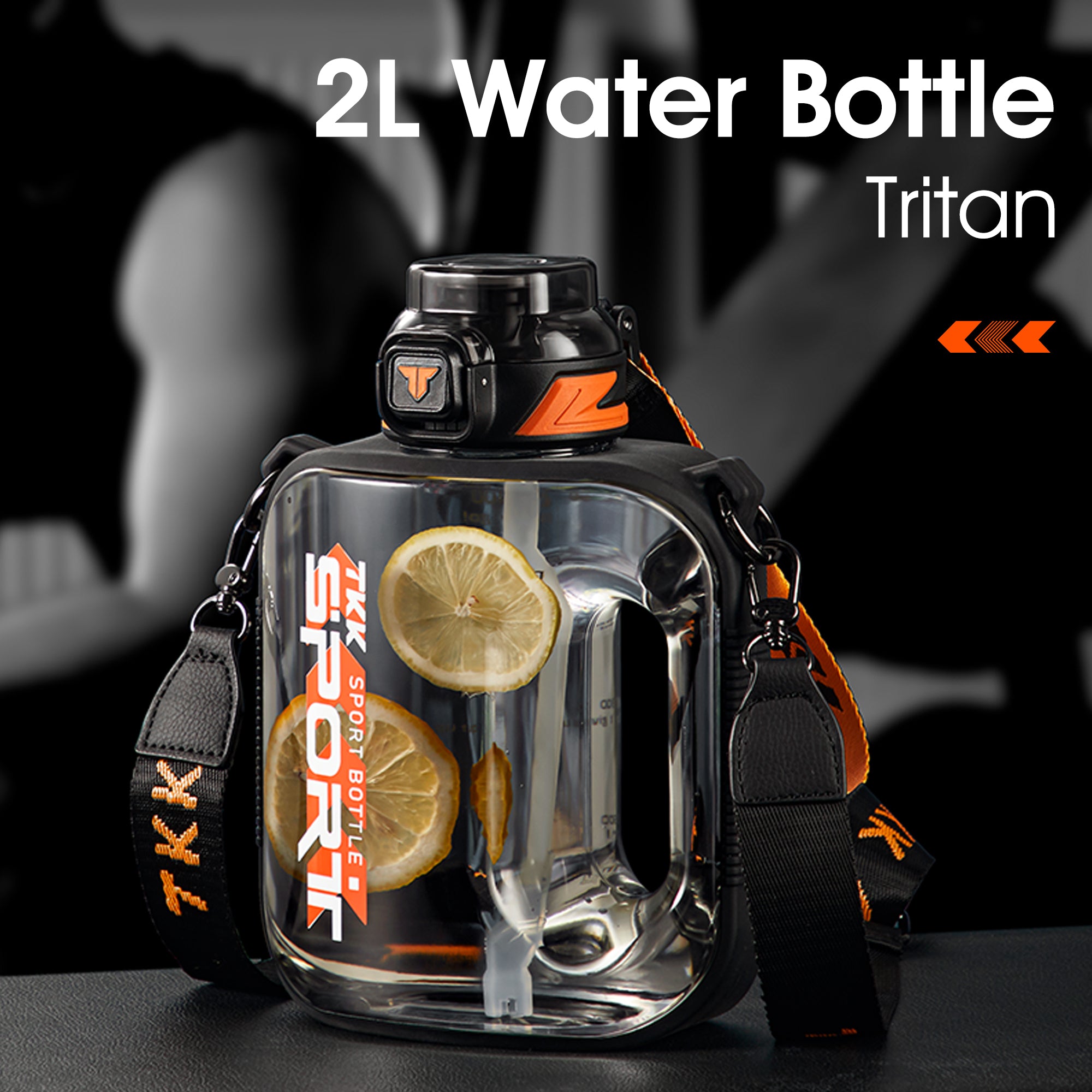 TKK Tritan Water Bottle Jug with Straw, Safe BPA Free for Gym,Travel, Camping