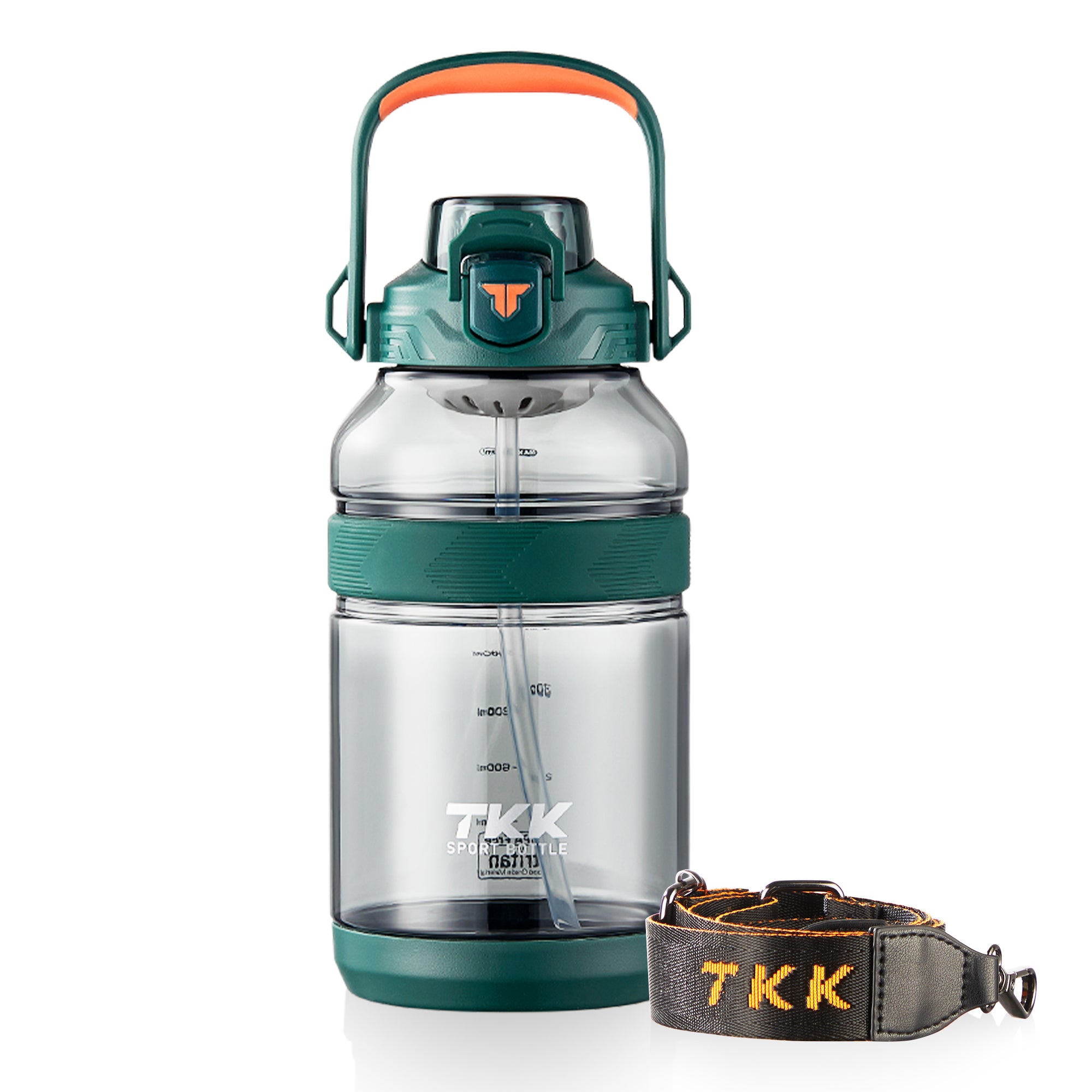 TKK Tritan Sport Water Bottle, Jug with Straw 2 in 1 Lid Dishwasher,Safe 2000ml Half Gallon BPA Free Leakproof