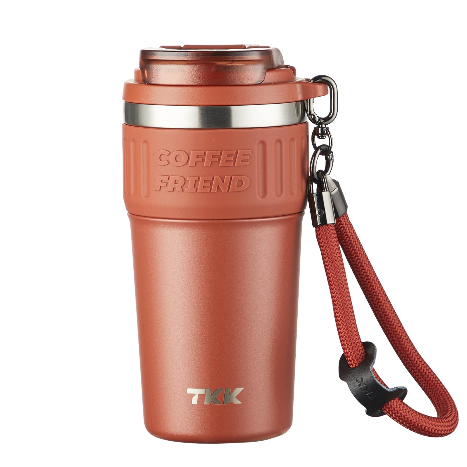 TKK Insulated Coffee Mug Ceramic Coating 21oz, 650ml with Strap for Hot and Iced Beverage