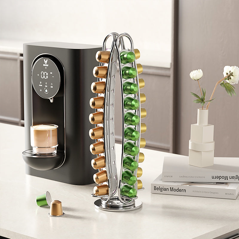 Coffee Pod Holder for Nespresso Capsules, 360-Degree Rotating Storage : Holds 40 Capsules