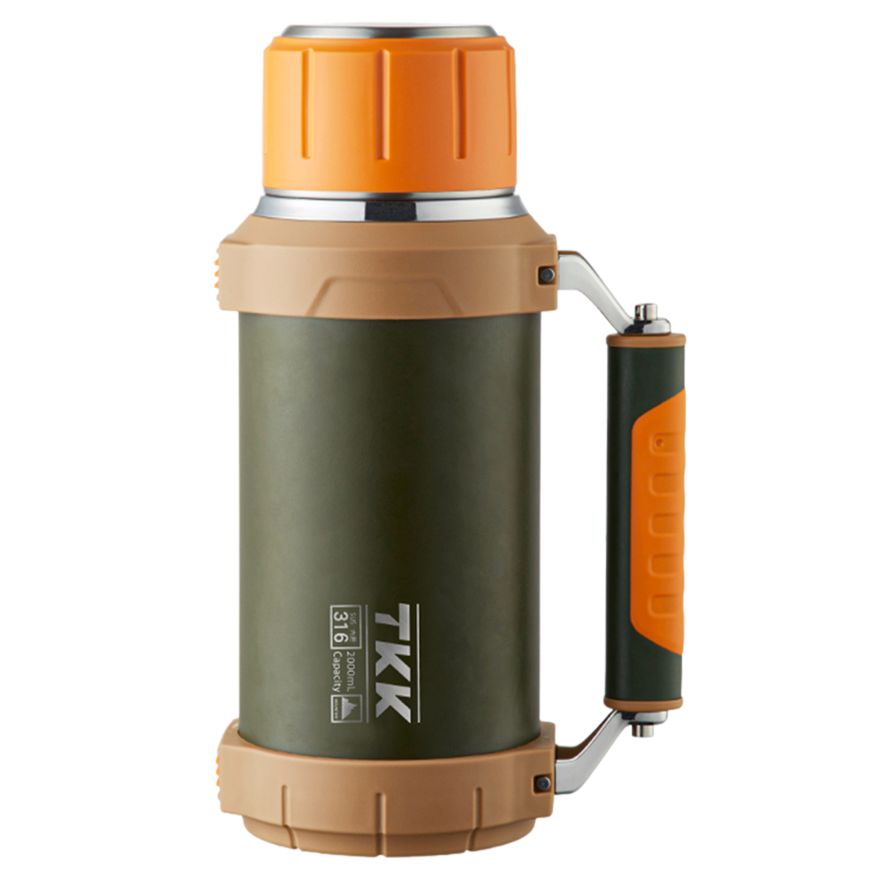 TKK Premium Thermos for Hot And Cold For Up To 24 hours, Stainless Steel 2000ml Vacuum Insulated Bottle With Cup Handle