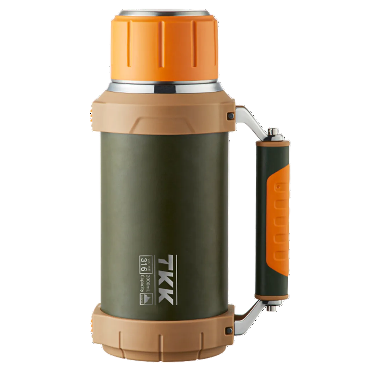 TKK Premium Thermos for Hot And Cold For Up To 24 hours, Stainless Steel 2000ml Vacuum Insulated Bottle With Cup Handle