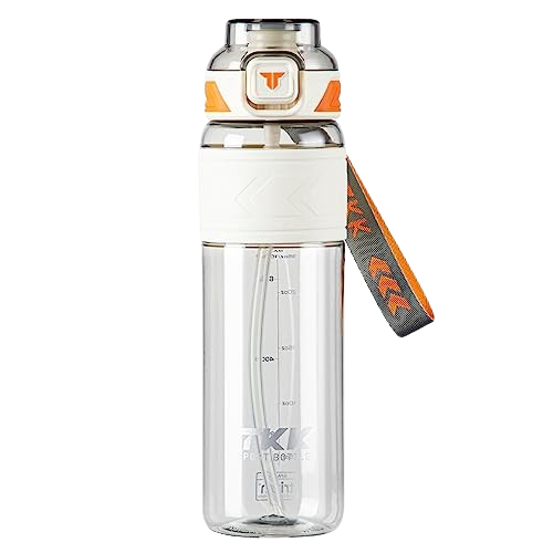 TKK Tritan Sports Water Bottle with Removable Straw and Leak-proof Lid, BPA Free