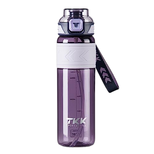TKK Tritan Sports Water Bottle with Removable Straw and Leak-proof Lid, BPA Free