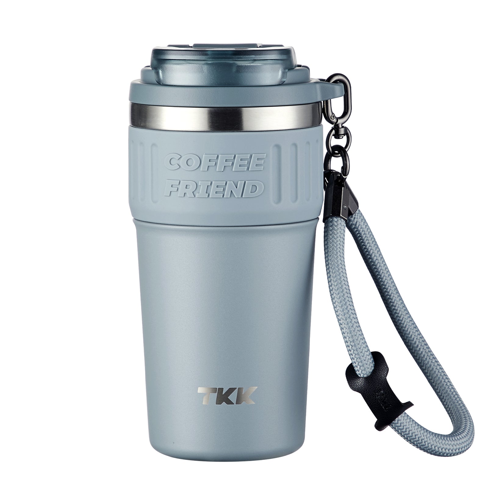 TKK Insulated Coffee Mug Ceramic Coating 21oz, 650ml with Strap for Hot and Iced Beverage