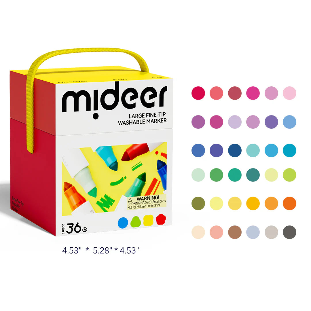 Mideer Large Fine-Tip Washable Marker 36 Colors