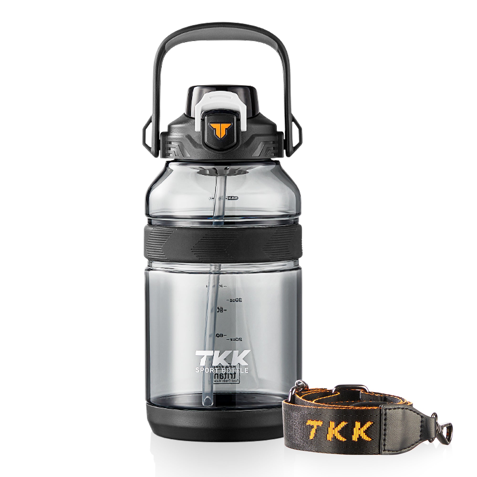 TKK Tritan Sport Water Bottle, Jug with Straw 2 in 1 Lid Dishwasher,Safe 2000ml Half Gallon BPA Free Leakproof