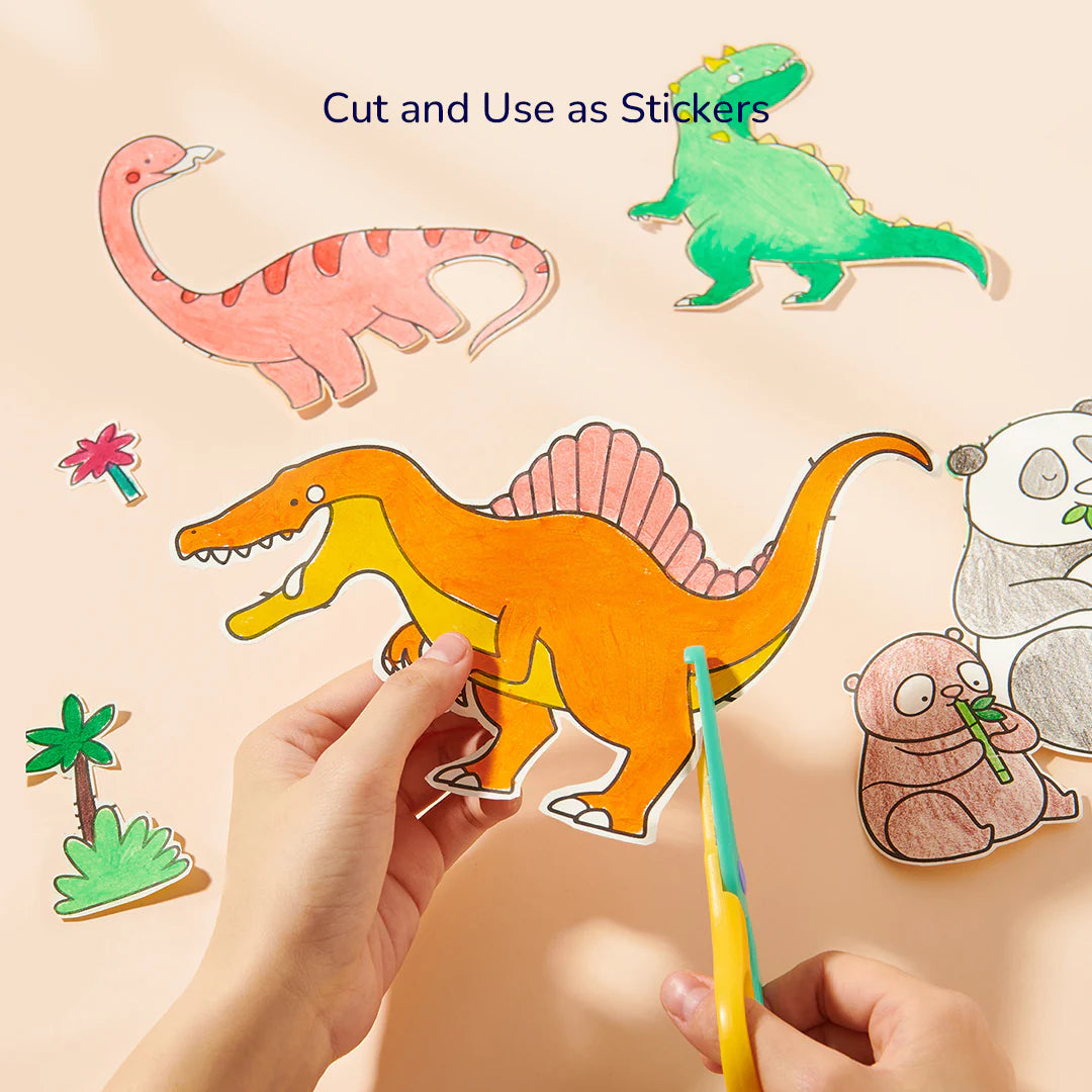 Mideer 4 Meters Adhesive Coloring Scroll: The Amazing Dinosaurs