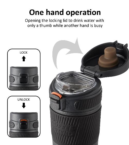 Mug à café isotherme, 450ml, gobelet réutilisable en acier inoxydable