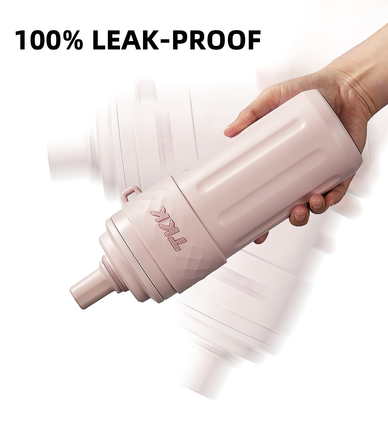 TKK 500ml Double Wall Insulated Portable GYM Water Bottles With Silicone Straw