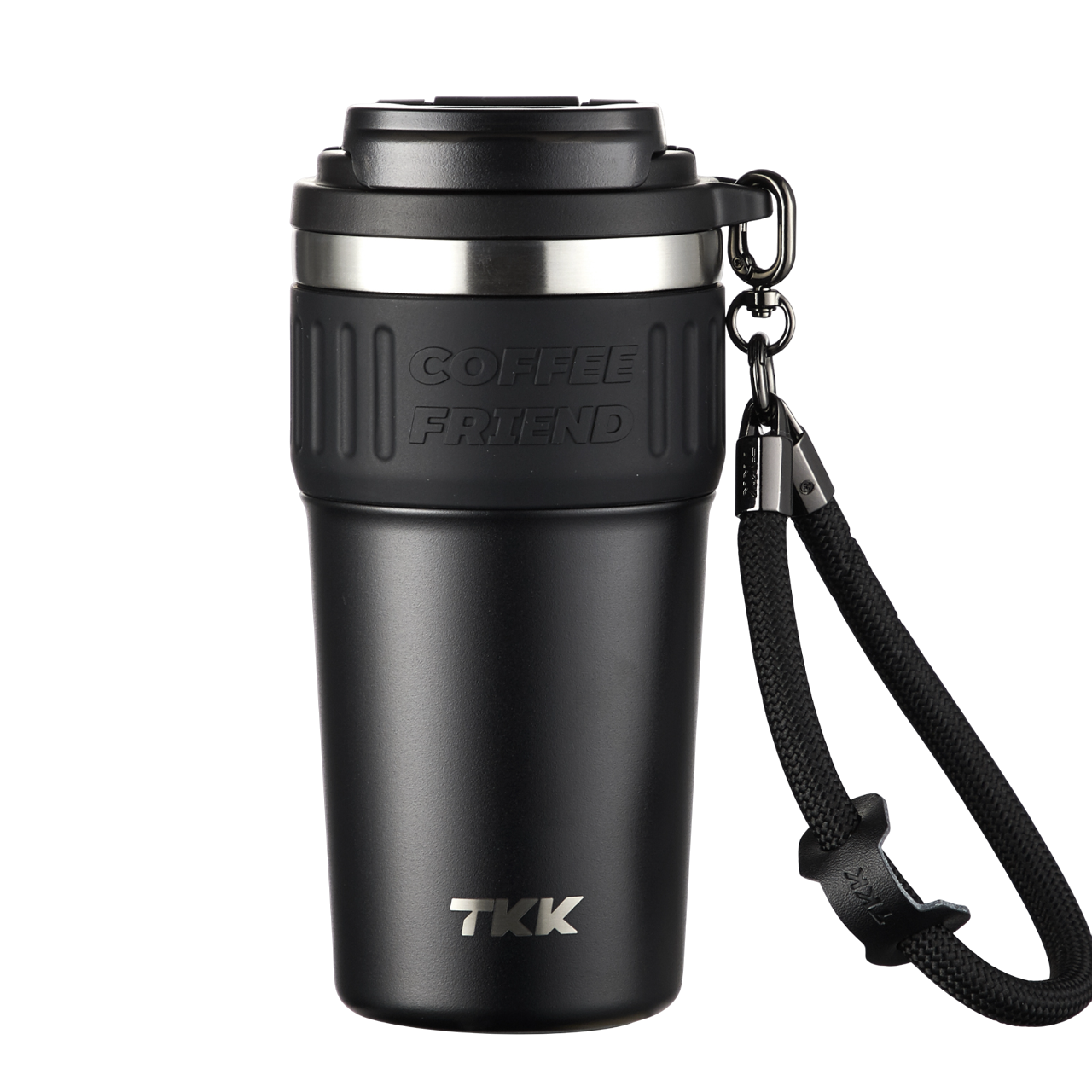 TKK Insulated Coffee Mug Ceramic Coating 21oz, 650ml with Strap for Hot and Iced Beverage