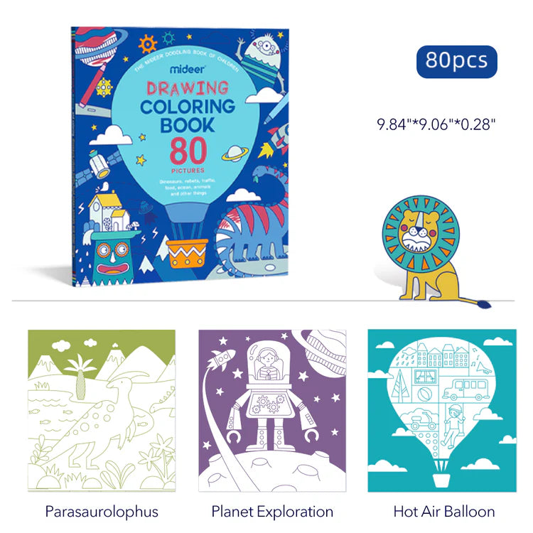 Mideer Drawing Coloring Book Blue