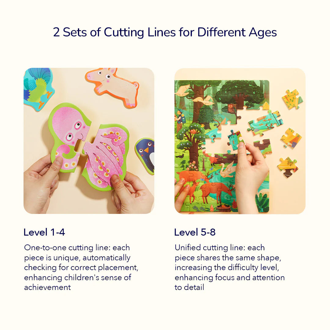 Mideer Level Up! Puzzles with Storage Bag - Level 4: A Day Of Mine 48P-72P