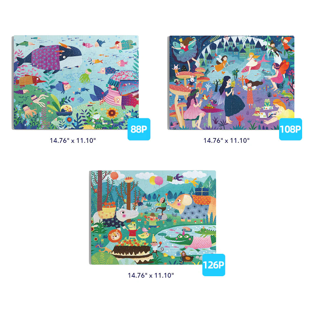Mideer Level Up! Puzzles with Storage Bag - Level 5: Fantasy 88P-126P