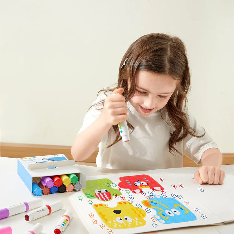MiDeer Round-Tip Stamper Washable Marker 6 Colors