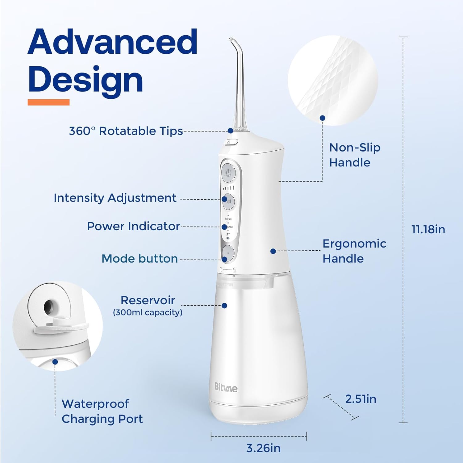 Bitvae C6 Water Dental Flosser for Teeth Pick, IPX7 Waterproof