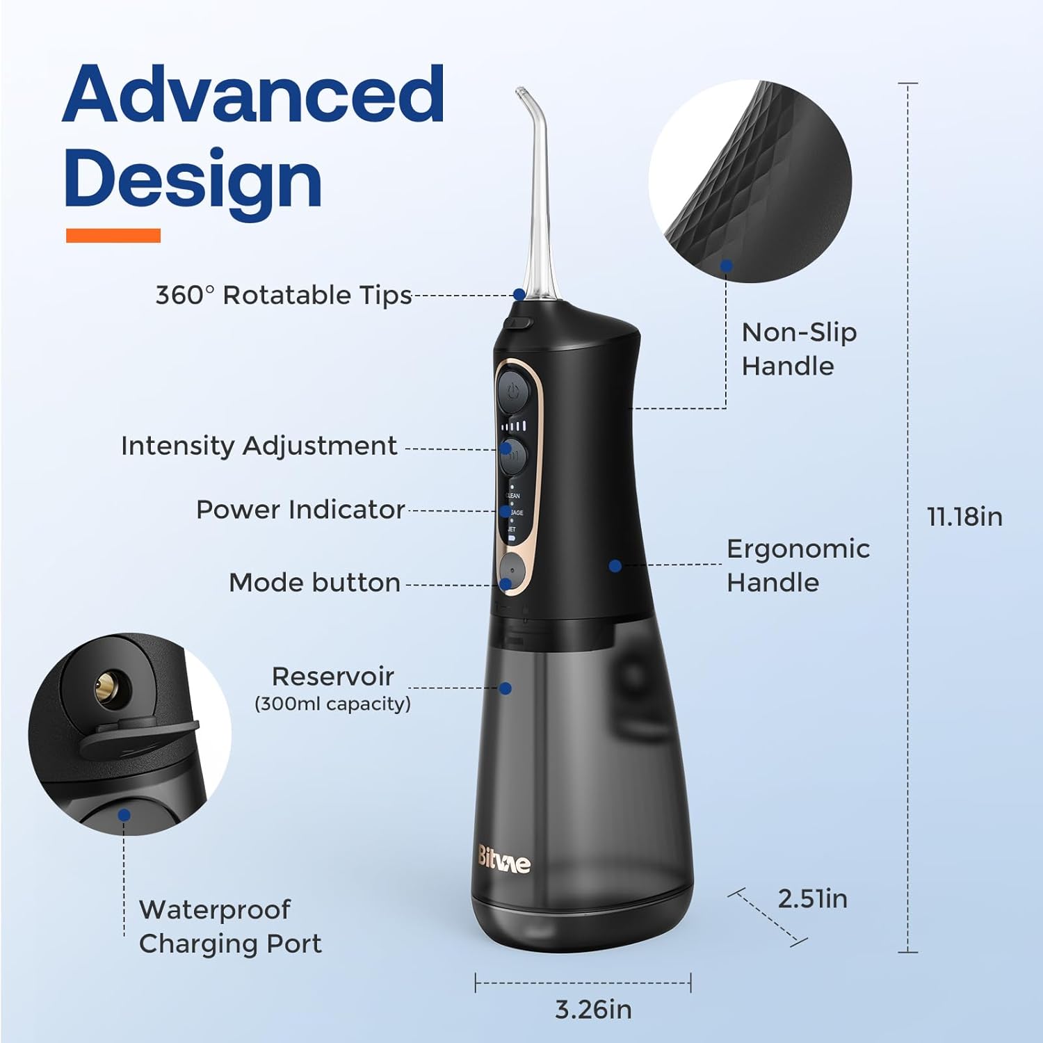 Bitvae C6 Water Dental Flosser for Teeth Pick, IPX7 Waterproof