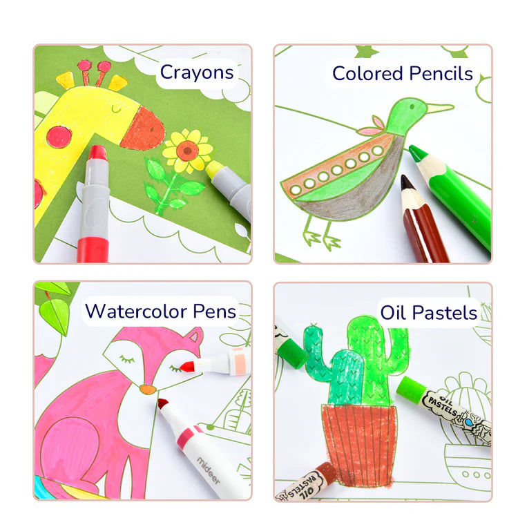 Mideer Drawing Coloring Book Pink