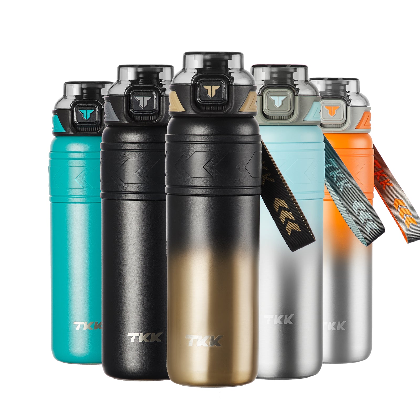 TKK 900ml SUS316 Water Bottle Large Capacity Vaccum, Cold Insulation Portable Strap with Tea Flitter Thermal Flask