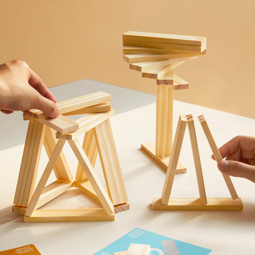 Mideer Archimedes Wooden Building Blocks: Natural Wood 50pcs