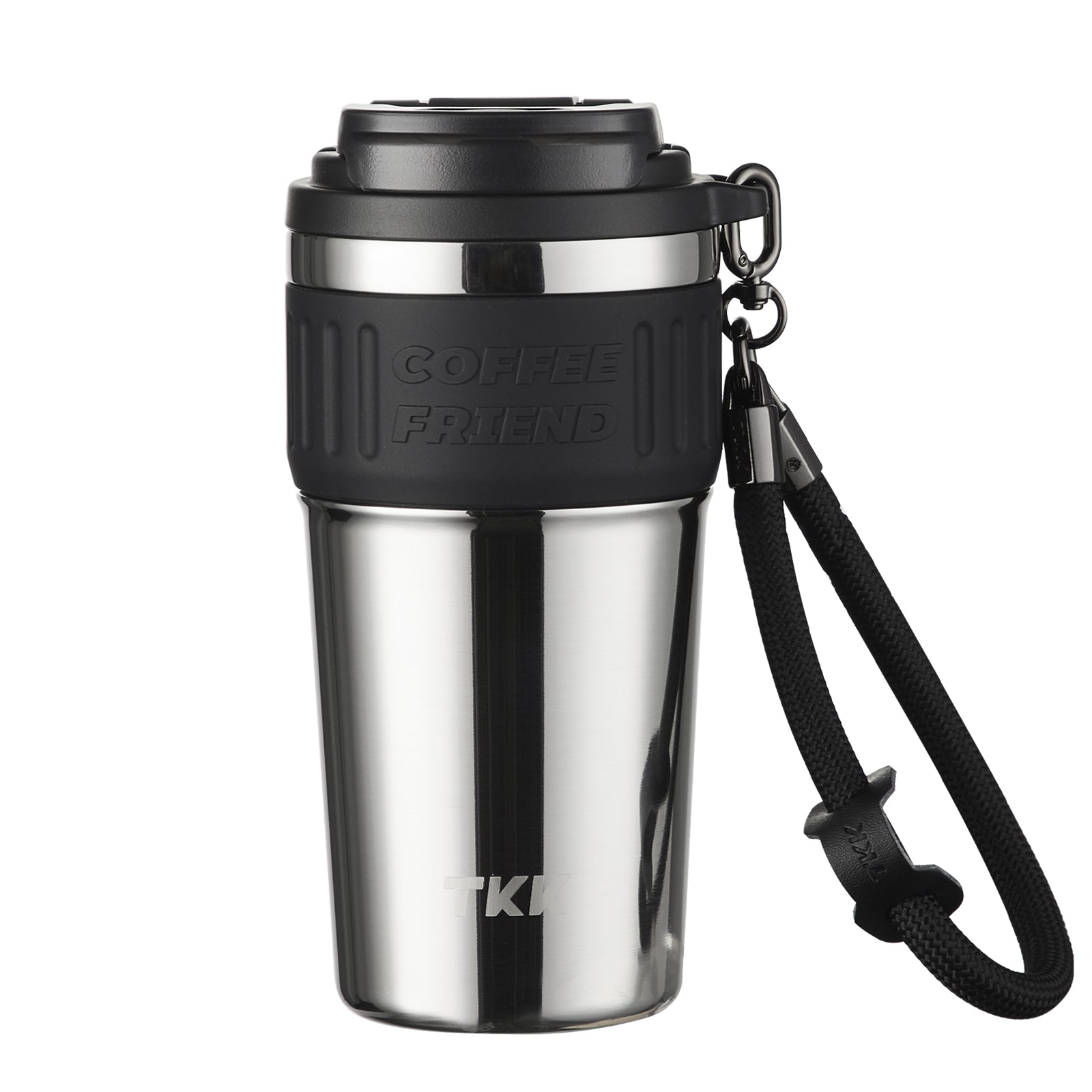 TKK Insulated Coffee Mug Ceramic Coating 21oz, 650ml with Strap for Hot and Iced Beverage