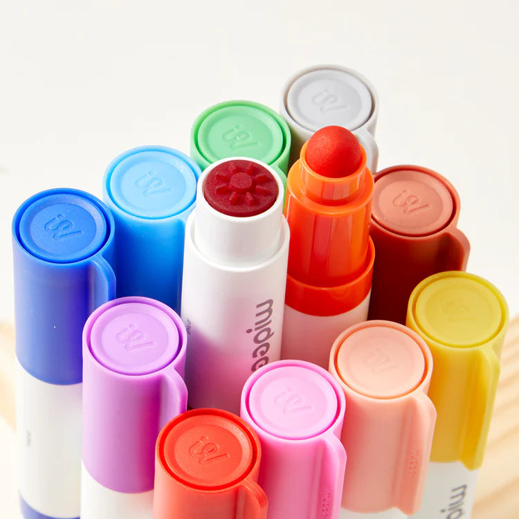 MiDeer Round-Tip Stamper Washable Marker 6 Colors