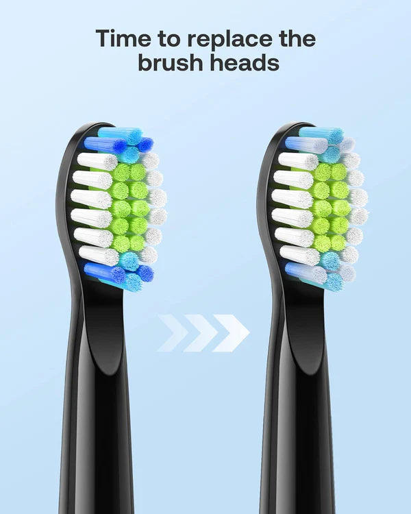 Bitvae D2 Bundle 2 Pack Electric Toothbrush Black & White, Ultrasonic with 8 Brush Heads, ADA Accepted