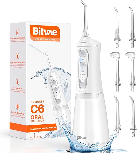 Bitvae C6 Water Dental Flosser for Teeth Pick, IPX7 Waterproof