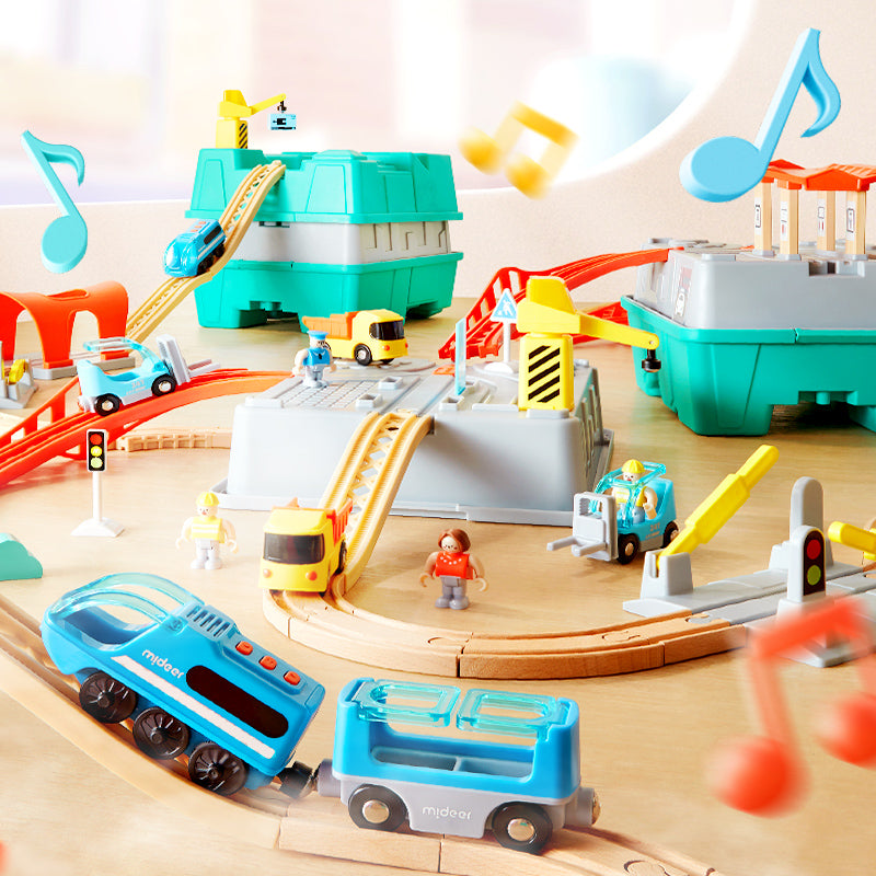 Mideer Train Track Building Blocks Urban Adventure 41 Pcs