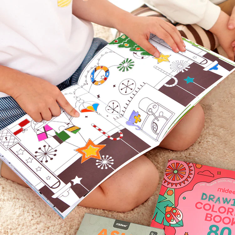 Mideer Drawing Coloring Book Pink