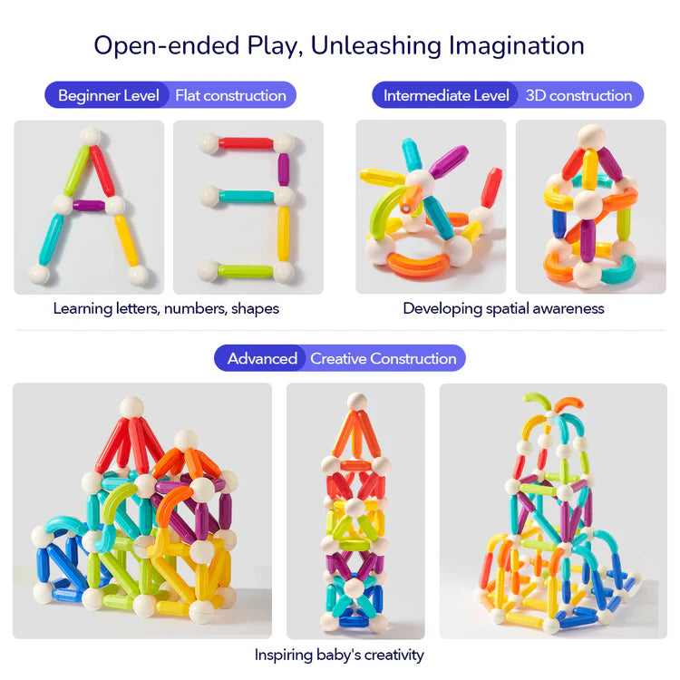 MiDeer Rainbow Magnetic Building Stick 60P