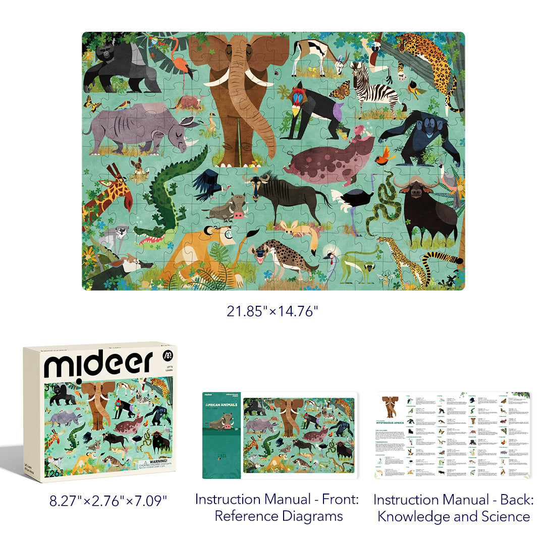 MiDeer Let's Learn Puzzle: African Animals 126P
