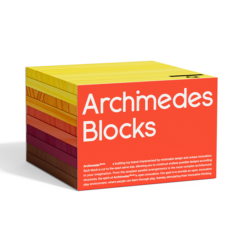 Mideer Archimedes Wooden Building Blocks: Warm Color 50pcs