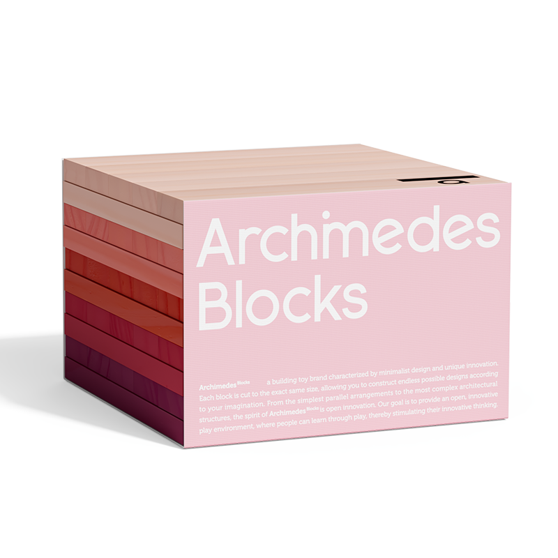 Mideer Archimedes Wooden Building Blocks: Pink & Purple 50pcs