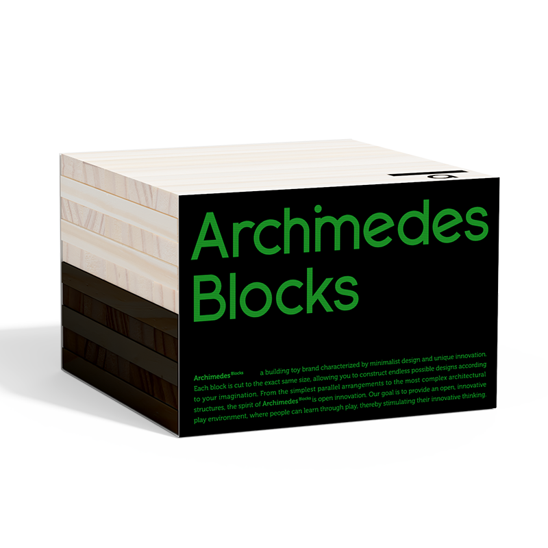 Mideer Archimedes Wooden Building Blocks: Black & White 50pcs
