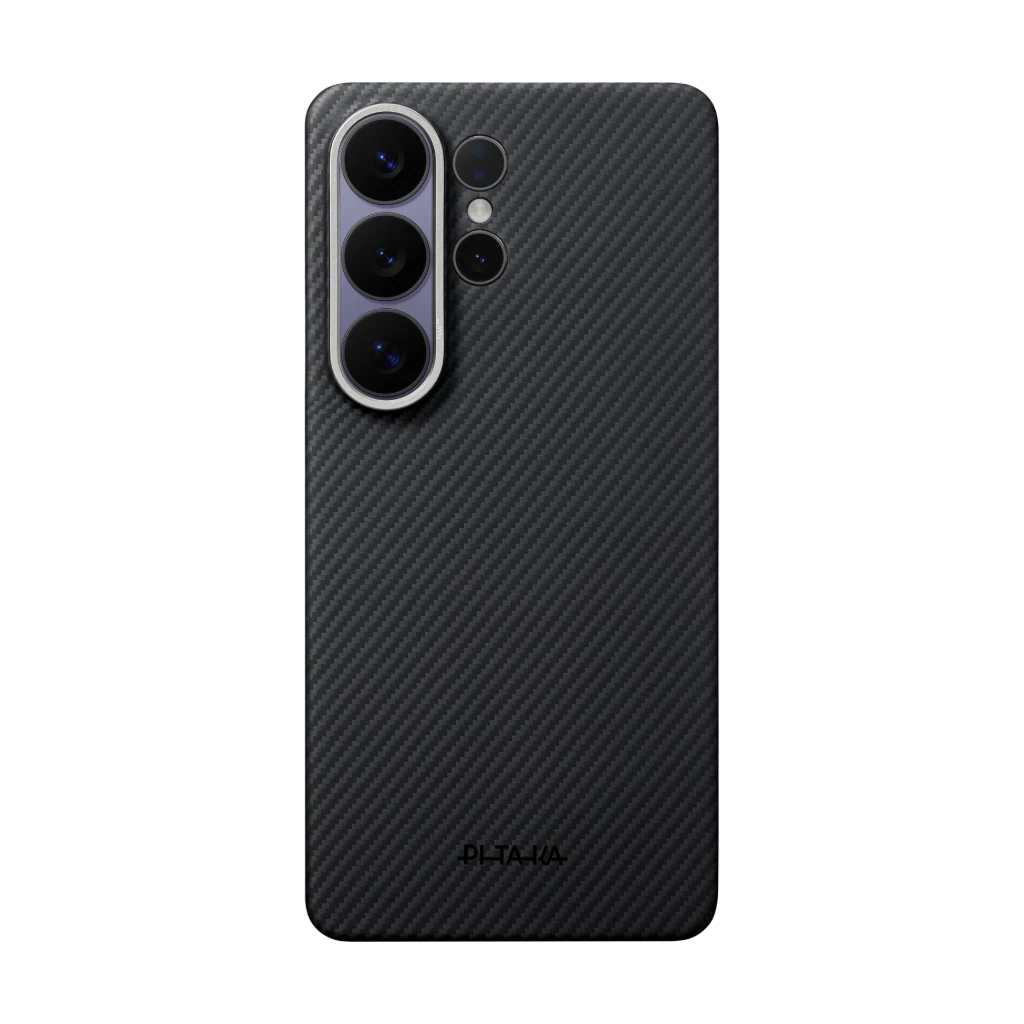 Coque Ultra-Mince PITAKA pour Samsung Galaxy S26 Ultra Black/Grey (Bouton Aaron)