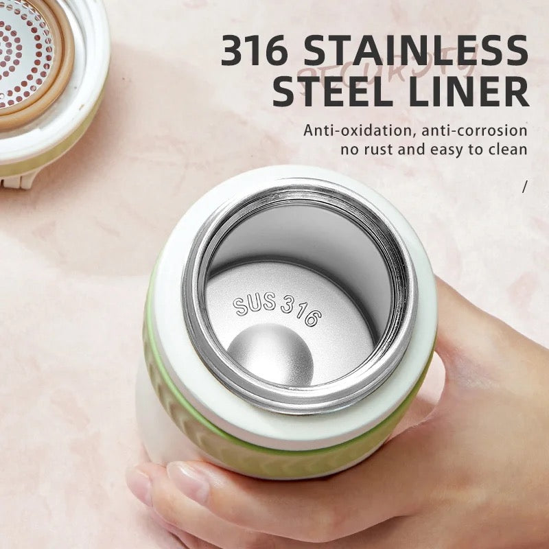 TKK 450ml SUS-316 Large Capacity Stainless Steel Bottle, Vacuum Flask Traveling Colourful Mug
