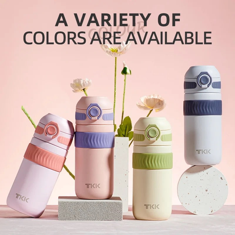 TKK 450ml SUS-316 Large Capacity Stainless Steel Bottle, Vacuum Flask Traveling Colourful Mug