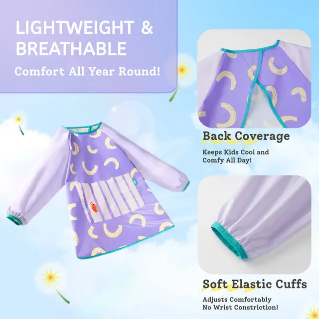 Mideer Kids Waterproof Art Smock Lilac Purple