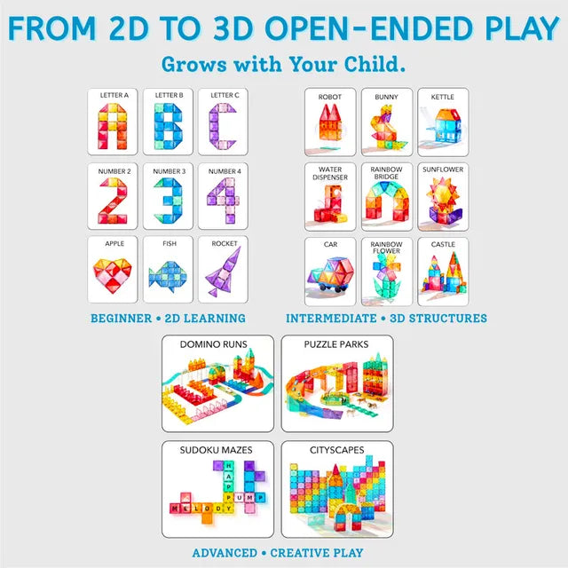 Mideer Prism Magnetic Tiles 80Pcs