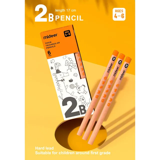 Crayon Triangulaire Mideer 2B - 6 pièces