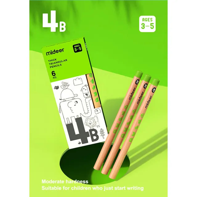 Crayon Triangulaire Mideer 4B - 6 pièces