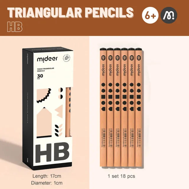 Mideer Triangular Pencils HB - 30pcs